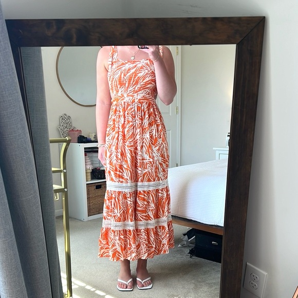 Sincerely Jules orange tropical print maxi dress - Picture 2 of 4
